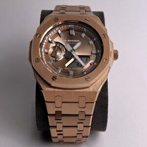 CUSTOM Casio G-Shock "CasiOak" GA2100 Full Metal Mod - Rose Gold